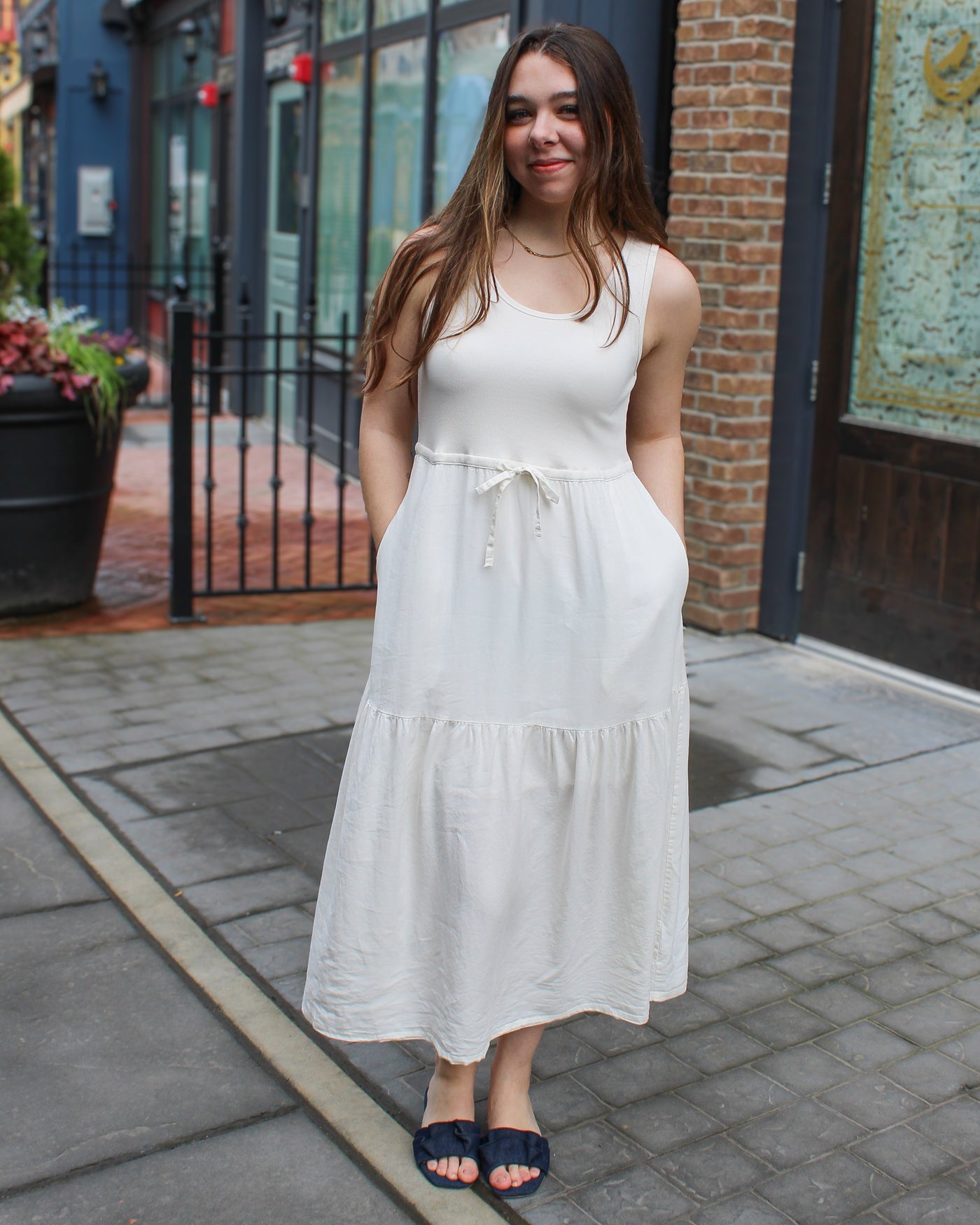 Mixed Media Midi Dress