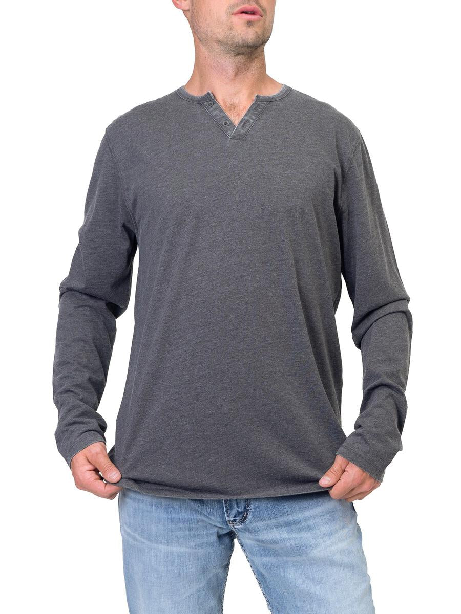 Men’s Acid Wash Henley T-shirt