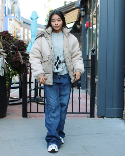 Cherry Mix Puffer Sherpa Coat