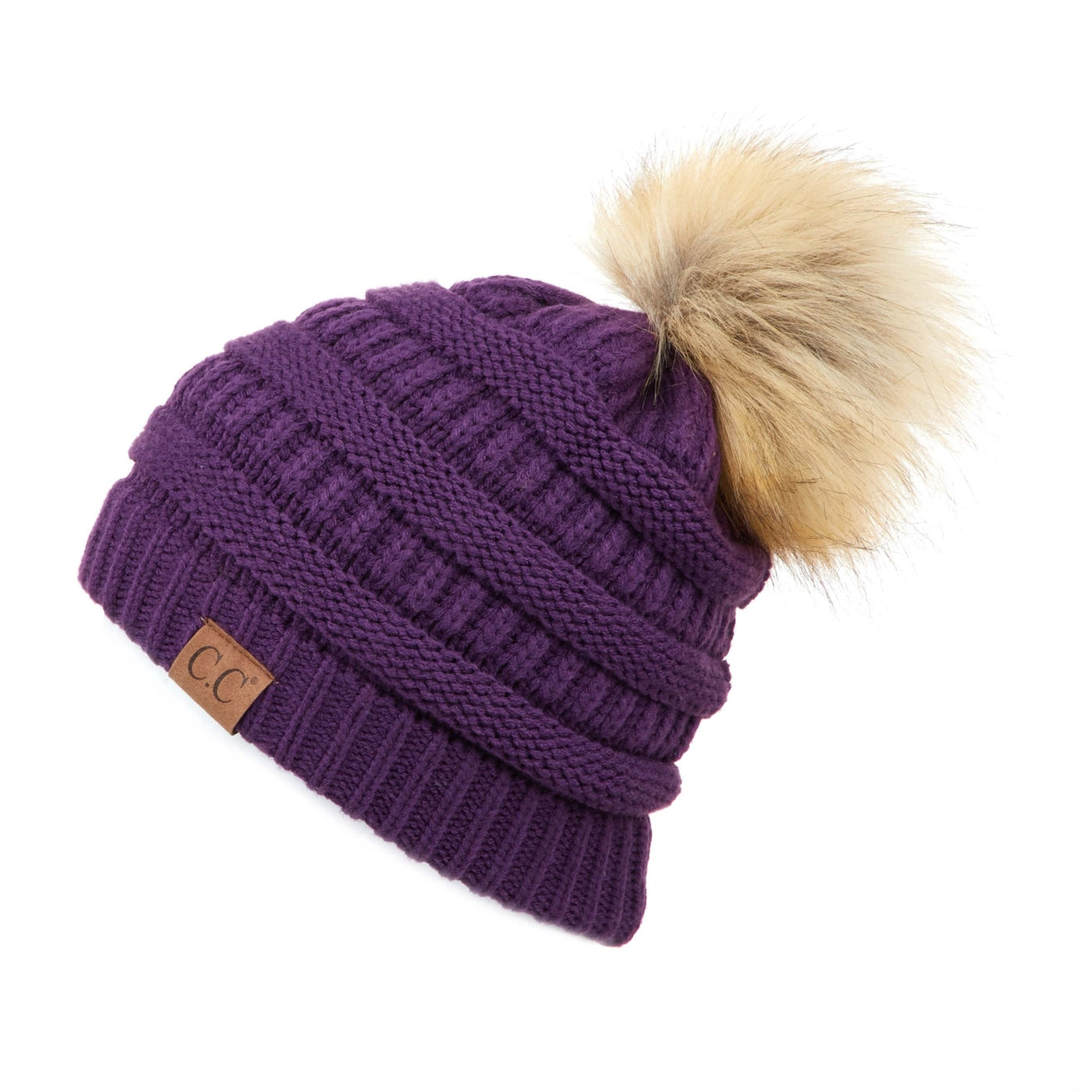 CC Tan Pom Beanie