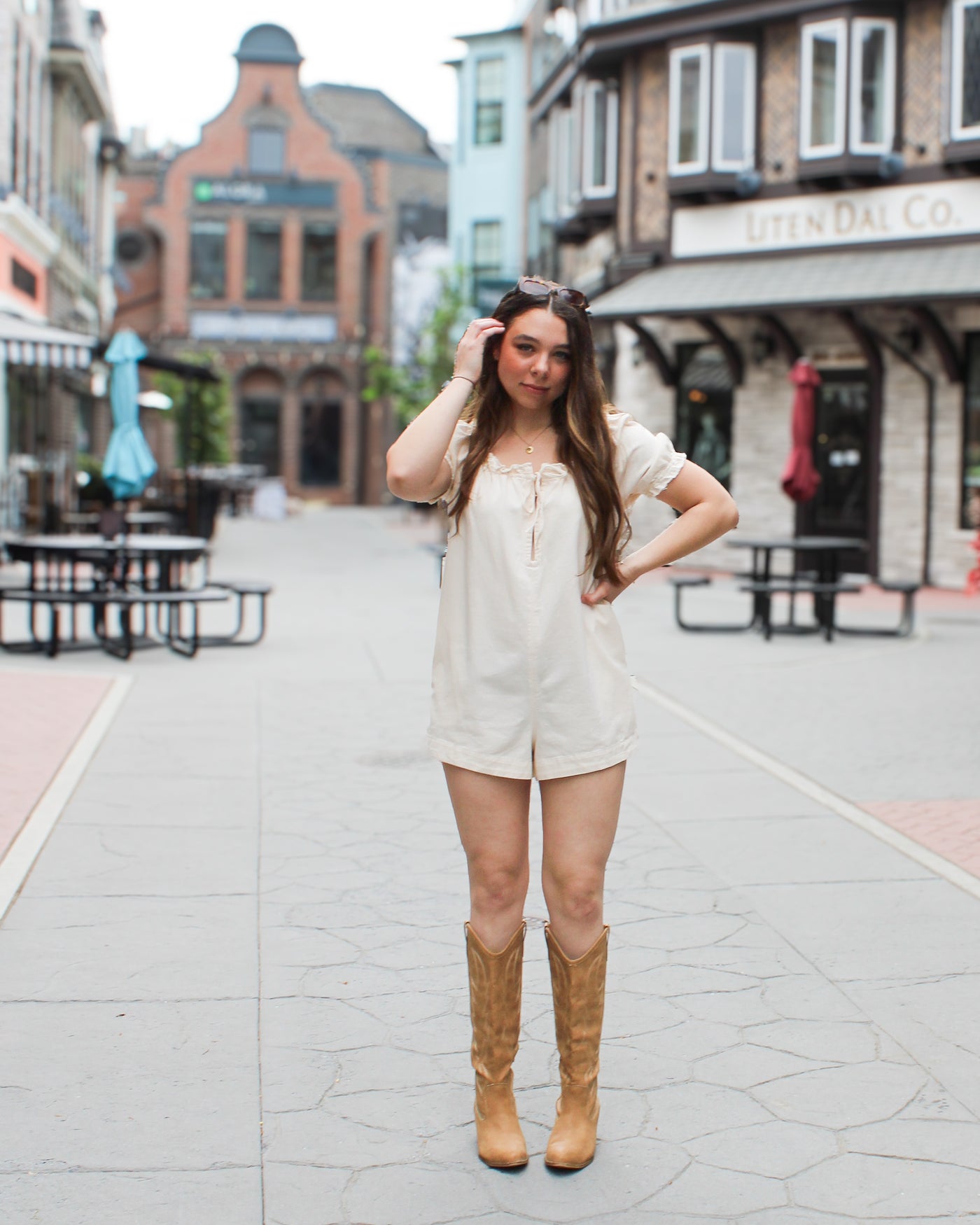 Daisy Denim Babydoll Romper