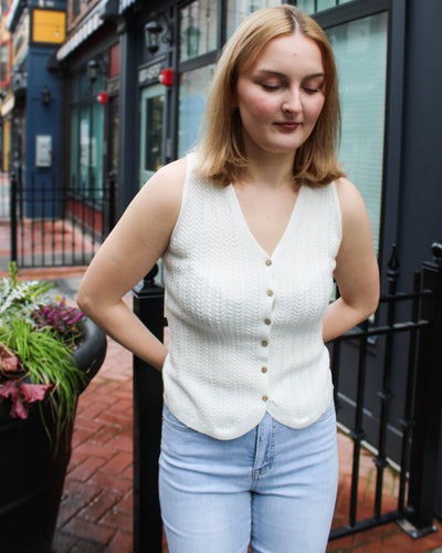 Sweater Vest with Wood Buttons