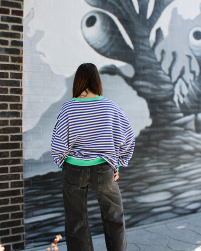 Classic Oversized Striped Crewneck