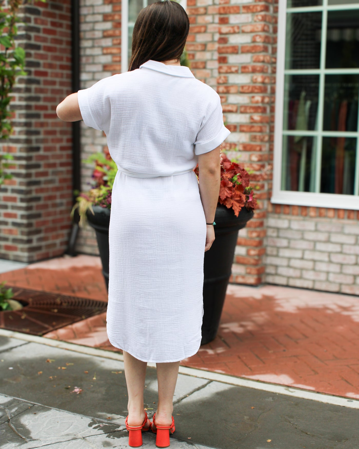 Belted Button Up Long Tunic