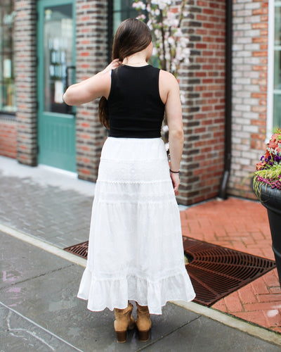Averill Pull On Tiered Maxi Skirt