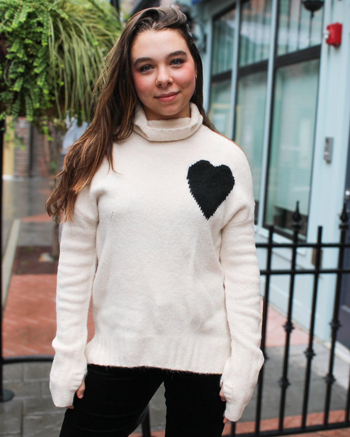 Intarsia Heart Sweater