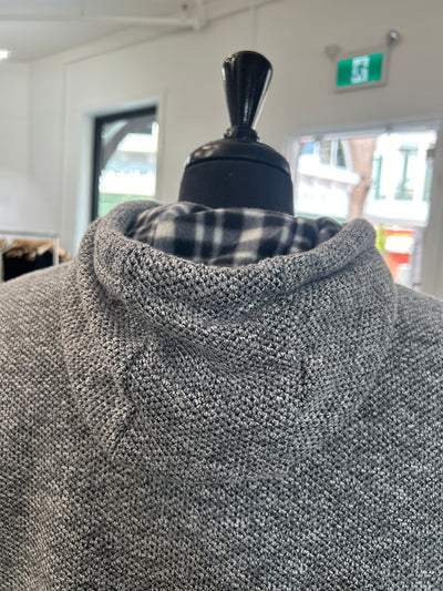 Hooded Kangaroo Textured Knit Sweater