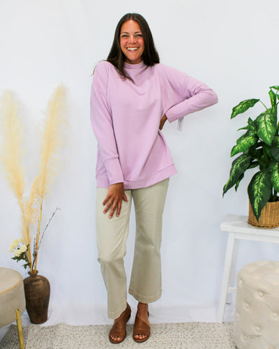 Ribbed Funnel Neck Tunic