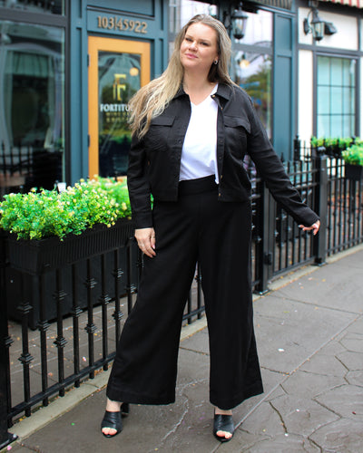 Linen Blend Pull-On Ankle Pant