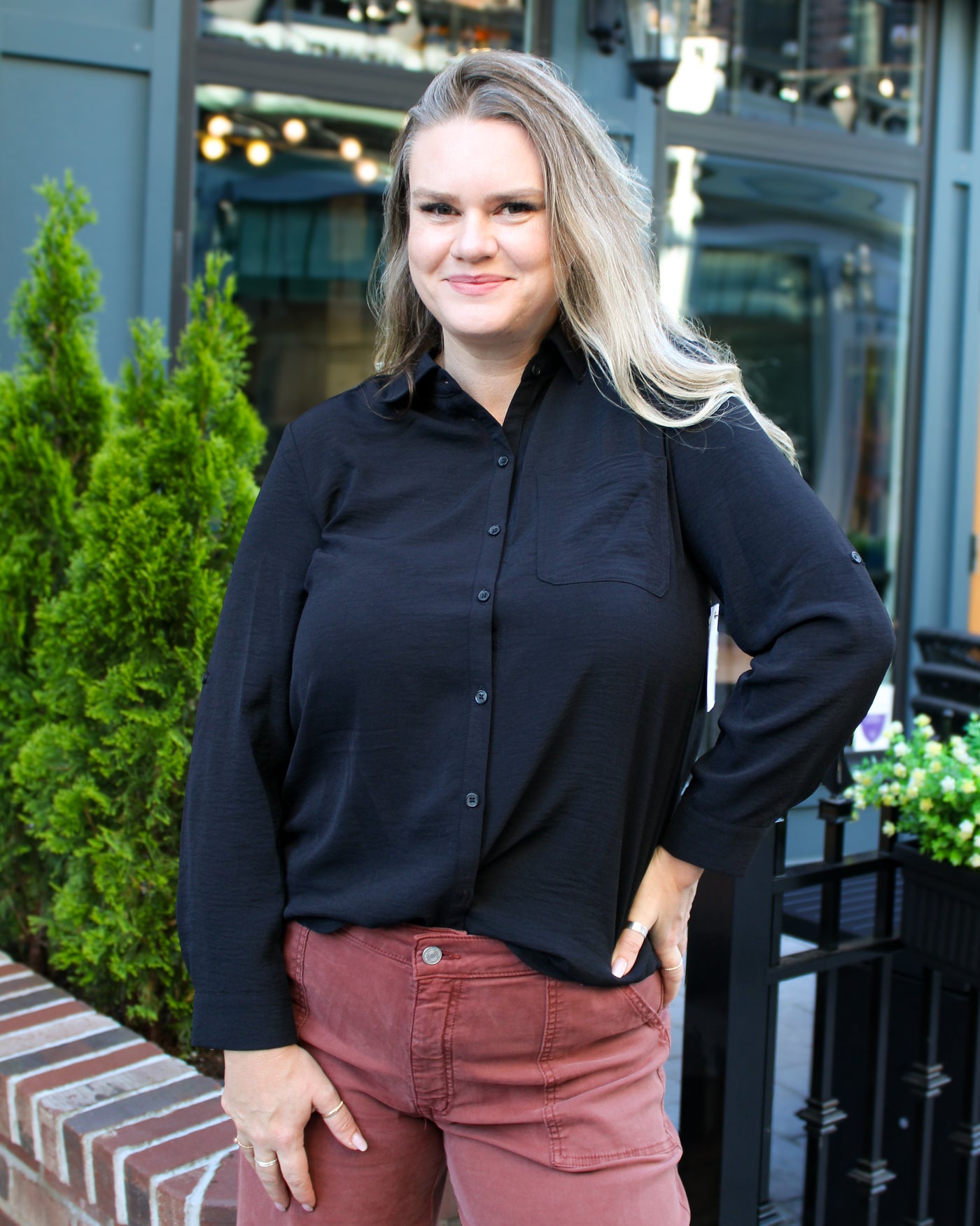 Button Up Tunic Blouse