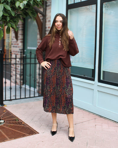Plumwine Plisse Skirt