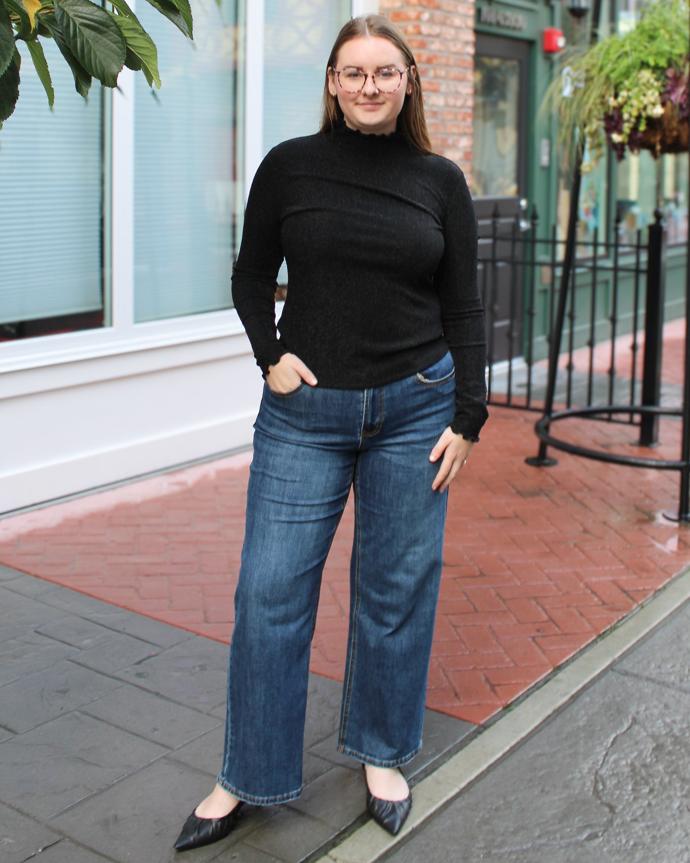 Merrow Edge Mock Neck Top