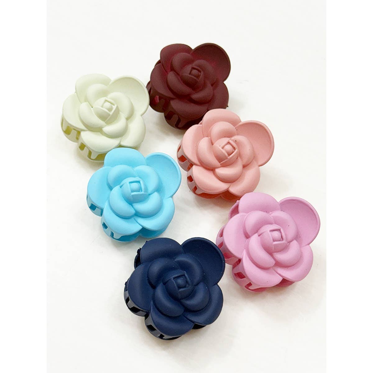 Matte Mini Rose Hair Claw Set
