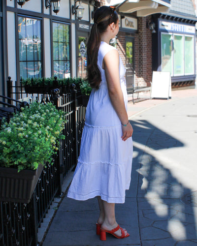Macbeth Plunge Neckline Tiered Dress