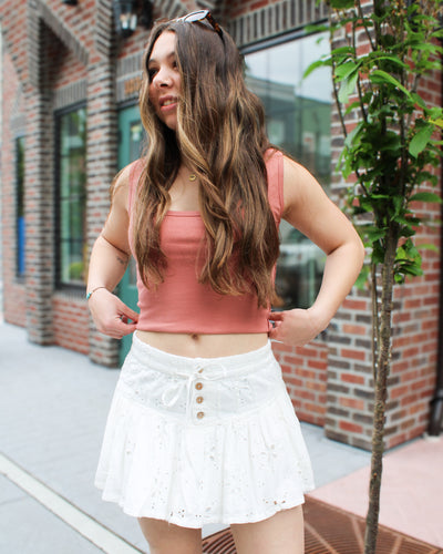 Roselle Eyelet Mini Skirt