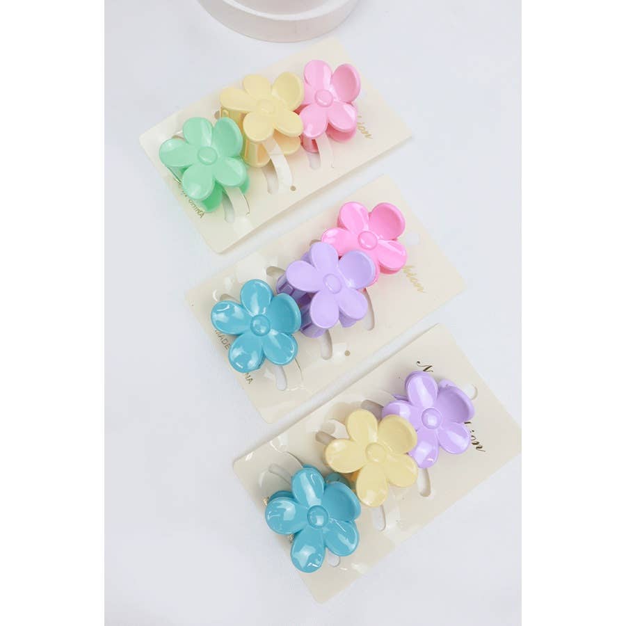 Flower Mini Hair Claw Set