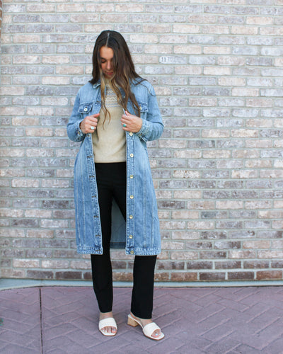 Denim Duster with Pockets