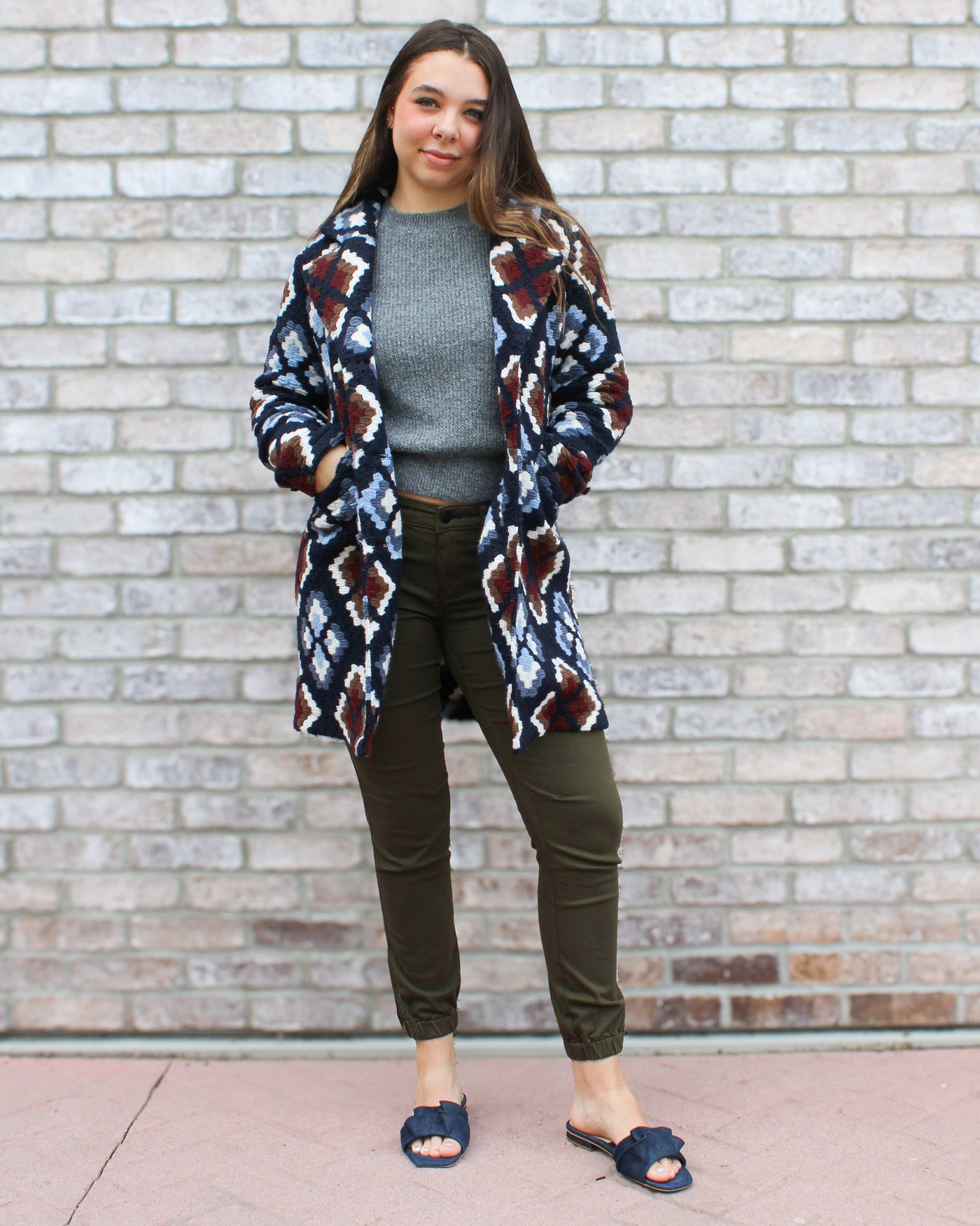 Plushy Knit Button Front Coat