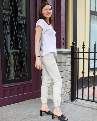 Split Neck Top with Tassel