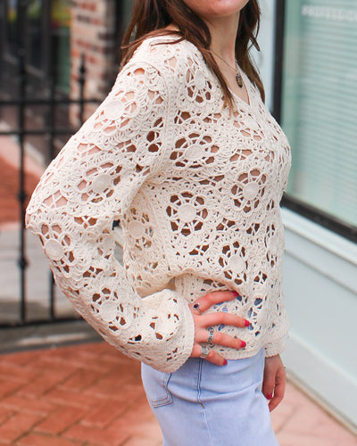 Crochet Bell Sleeve Sweater