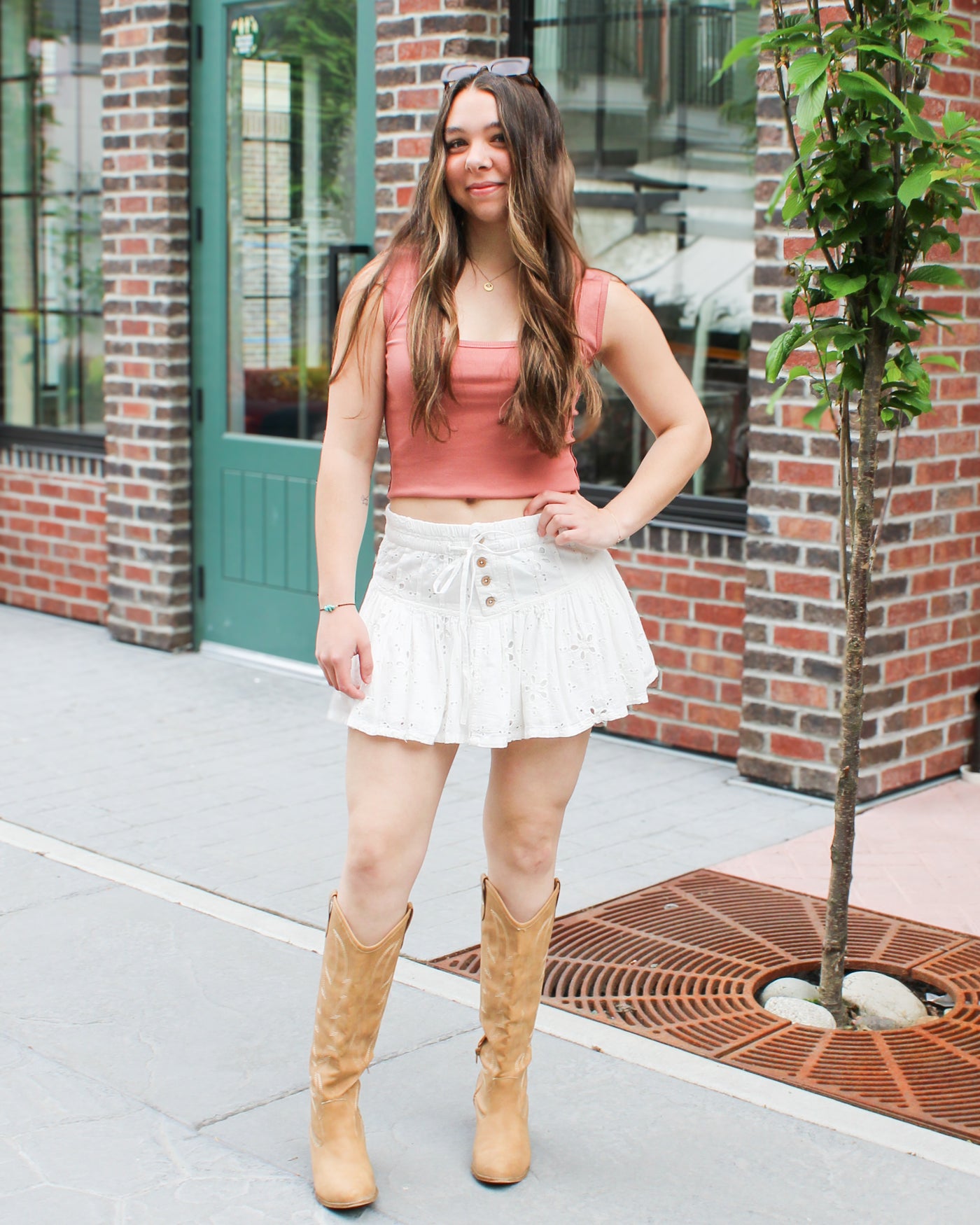 Roselle Eyelet Mini Skirt