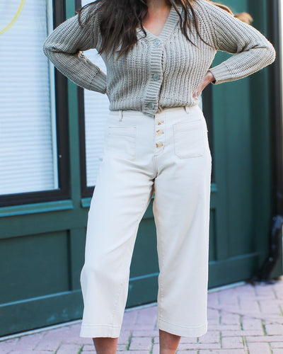 Audrey Hugging Wide Crop Jeans