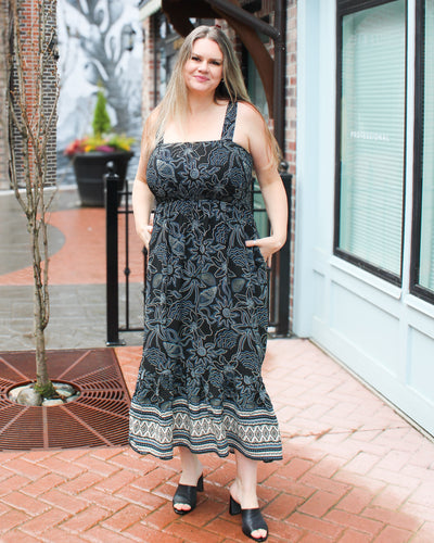 Deep Sea Smocked Top Dress
