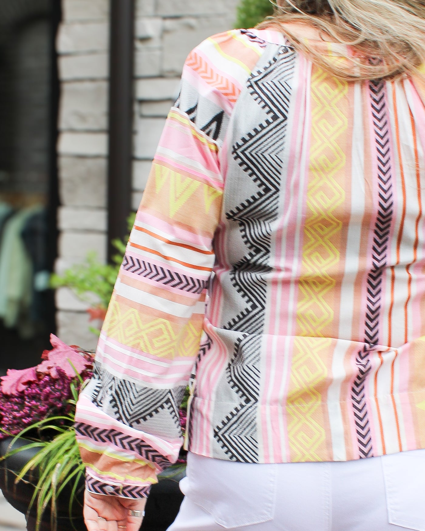 Placement Jacquard Blouse