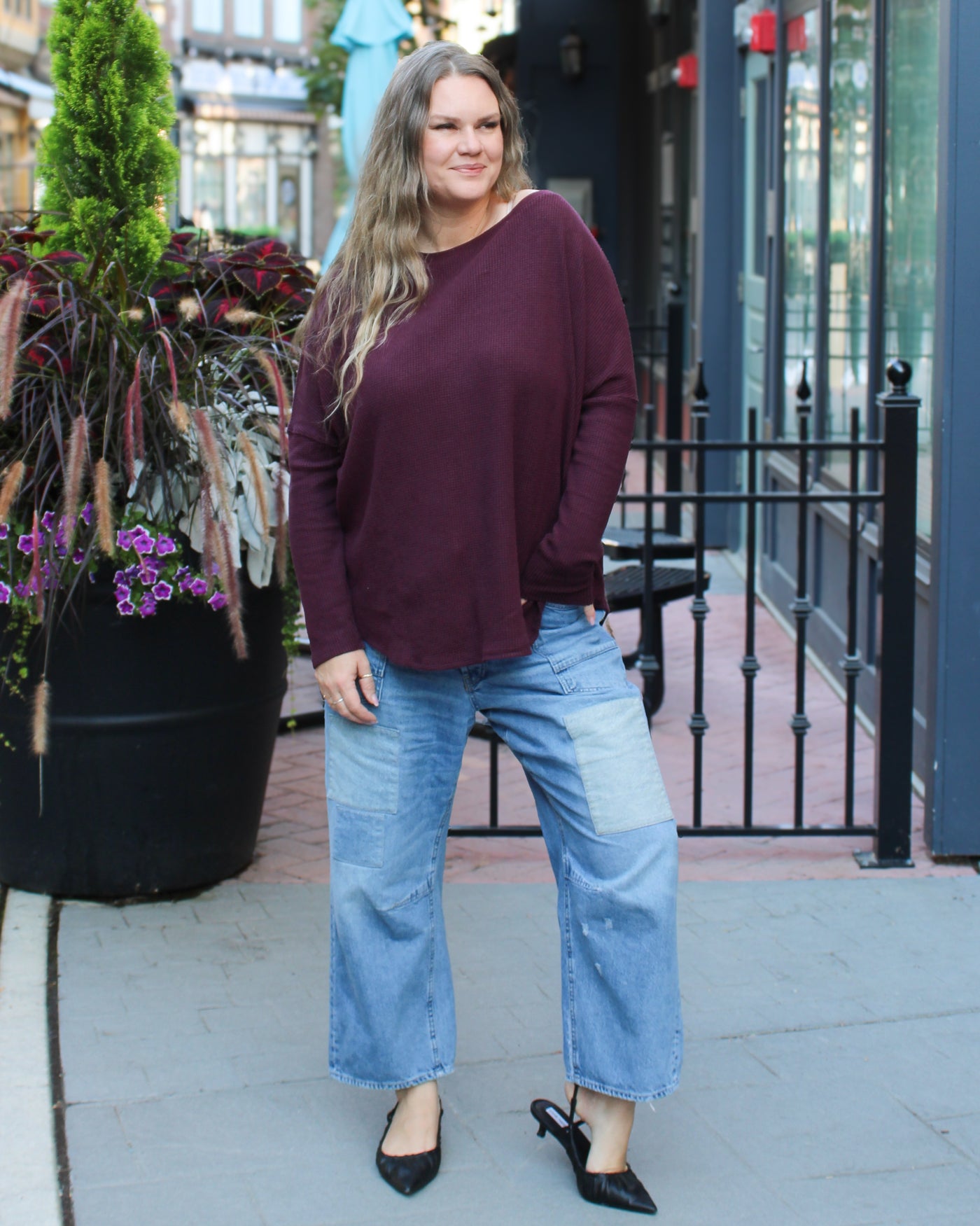 Latte Blues Thermal Top