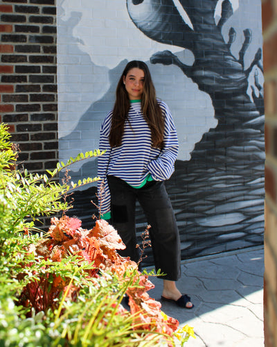 Classic Oversized Striped Crewneck