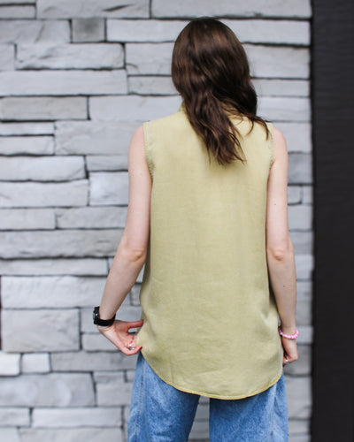 Starfruit Flowy Sleeveless Button Up Shirt