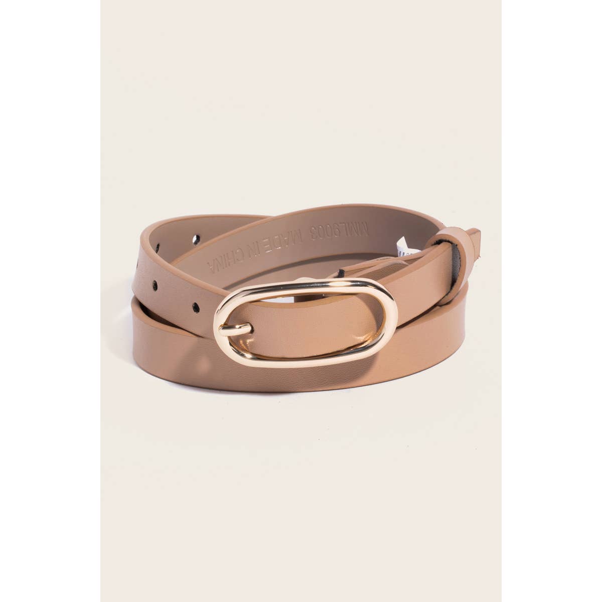 Genuine Leather Oval Buckle Belt