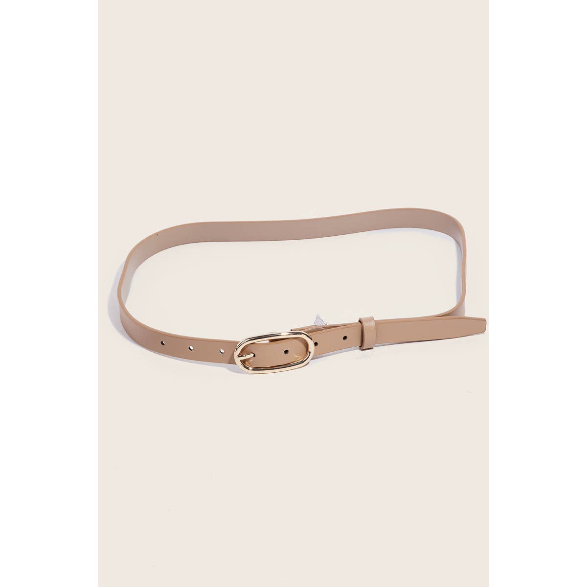 Genuine Leather Oval Buckle Belt