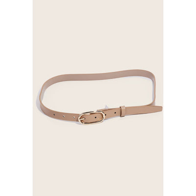 Genuine Leather Oval Buckle Belt