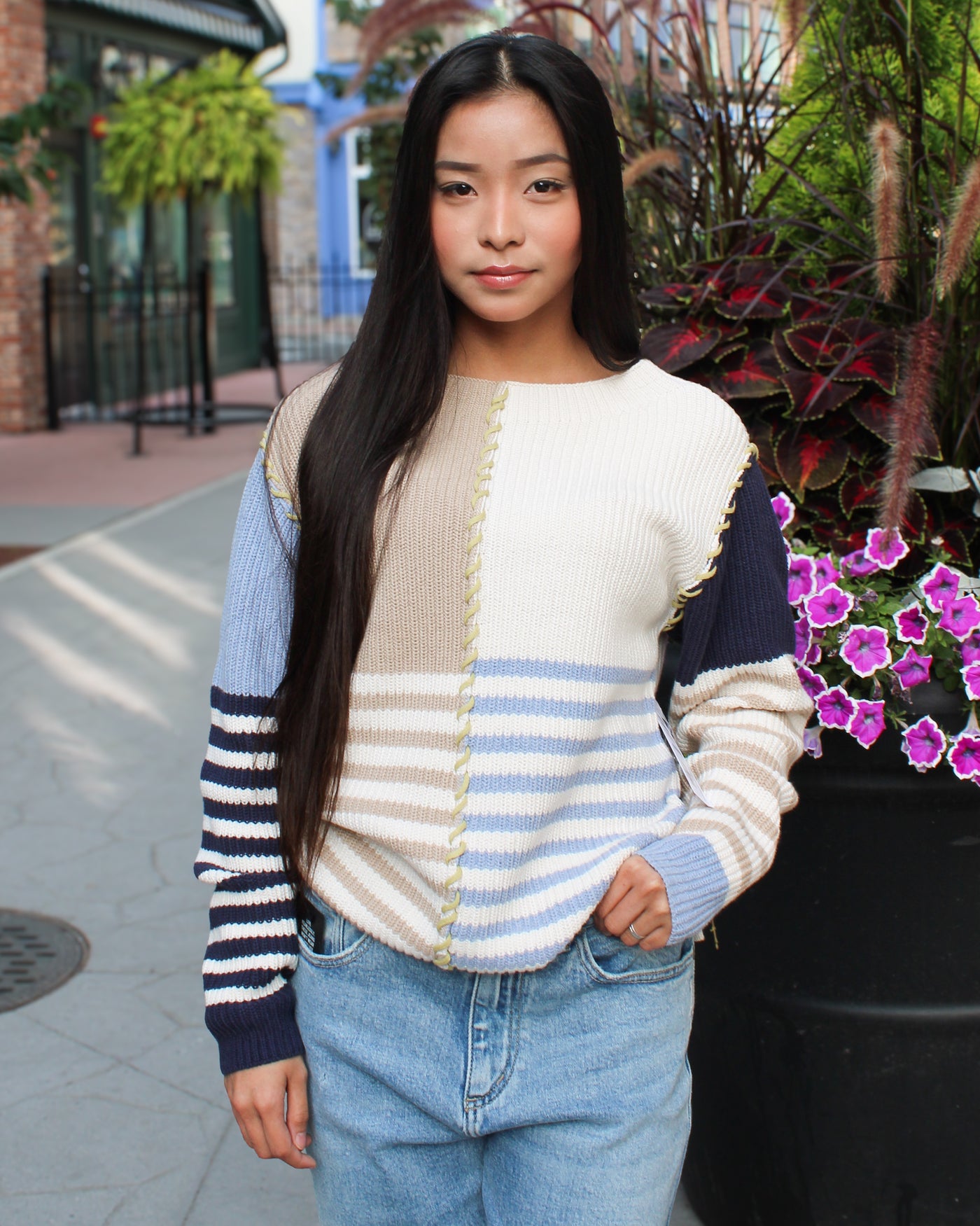 Contrast Stitch Sweater