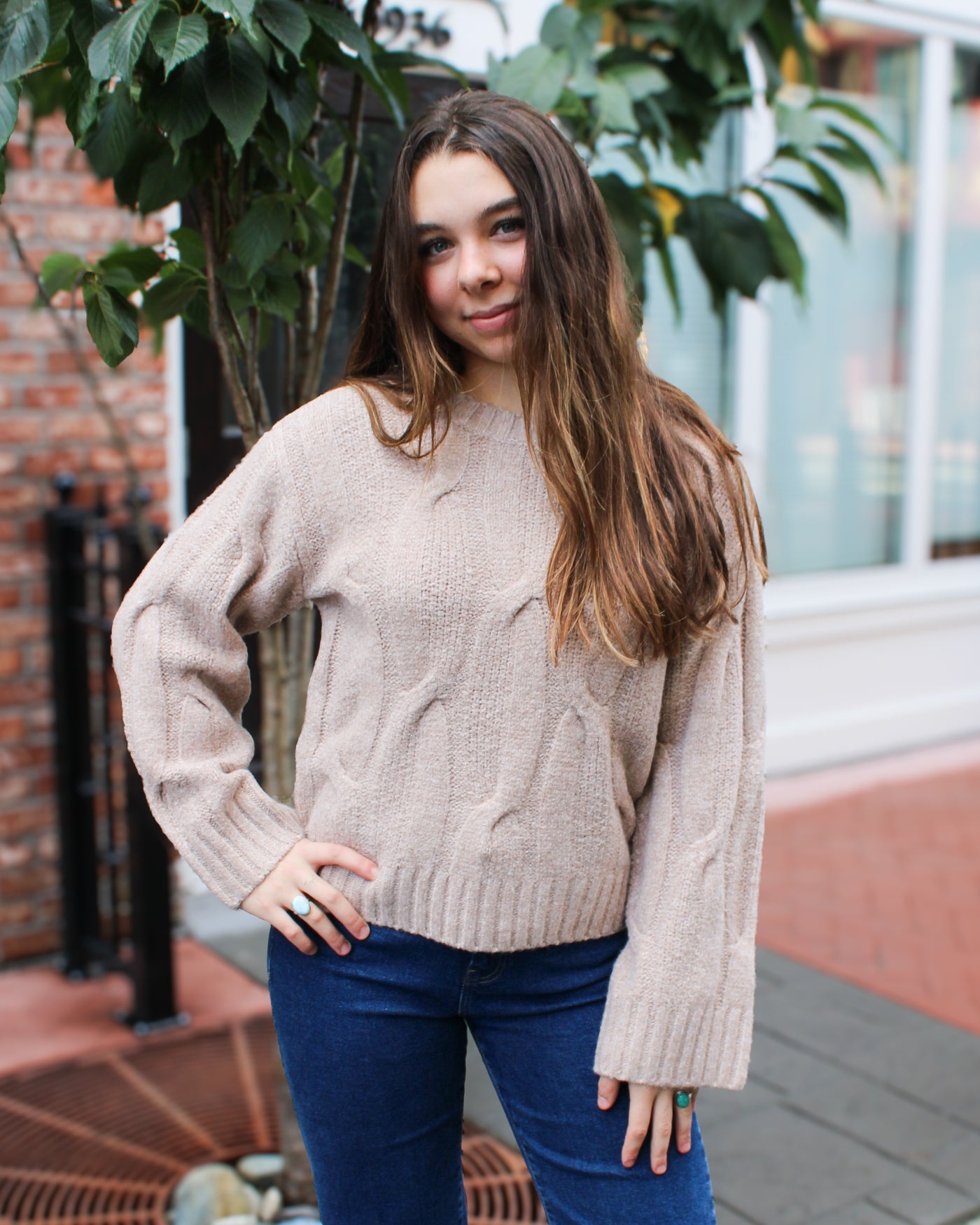 Loose Fit Cable Sweater