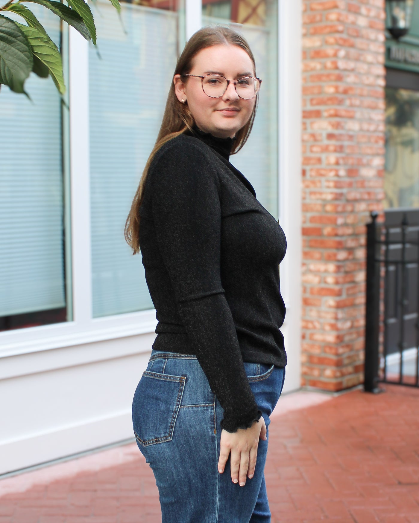 Merrow Edge Mock Neck Top