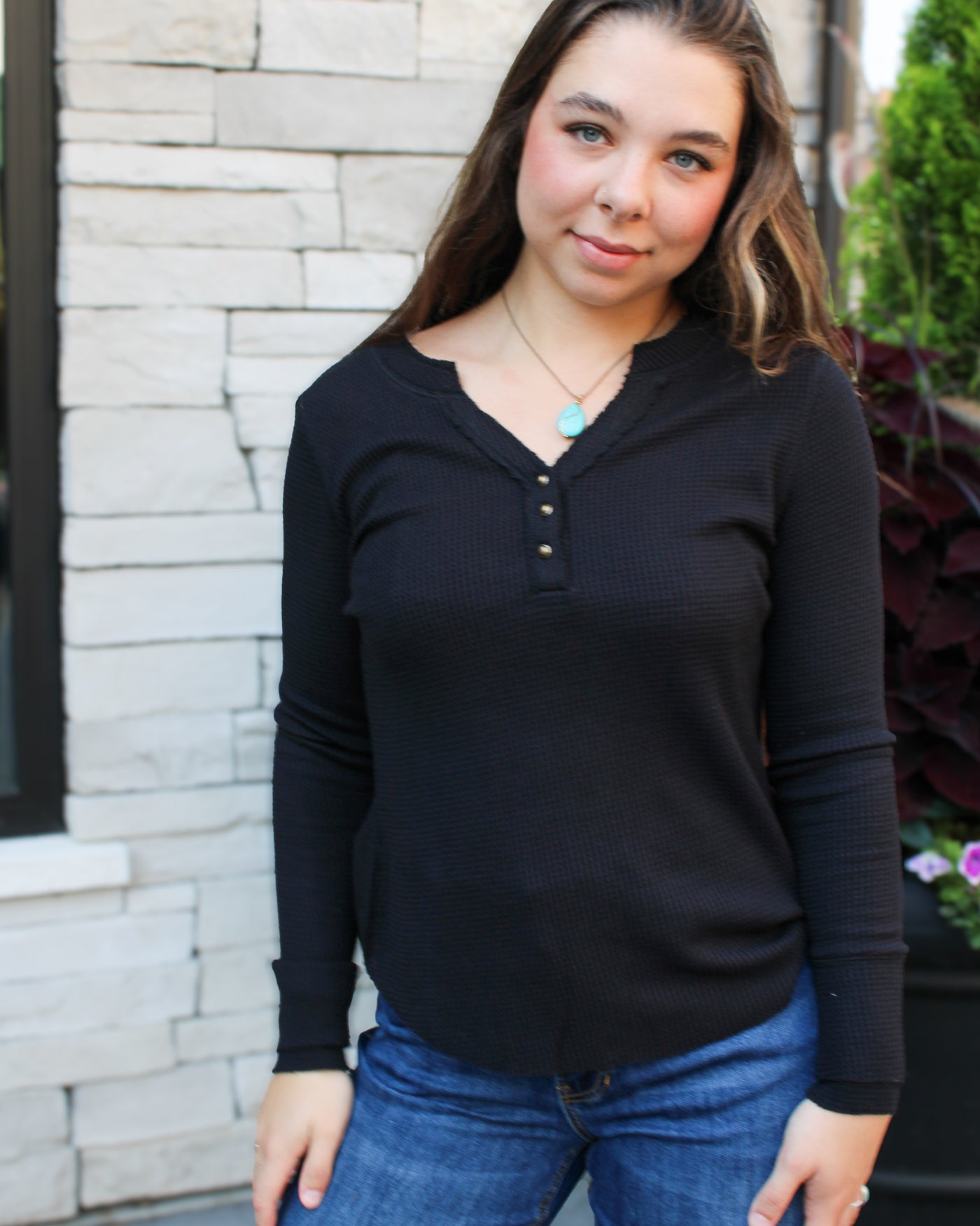 Henley Top with Buttons