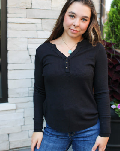 Henley Top with Buttons