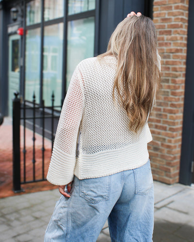 Bell Sleeve Open Stitch Cardigan