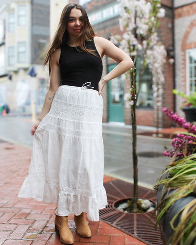Averill Pull On Tiered Maxi Skirt