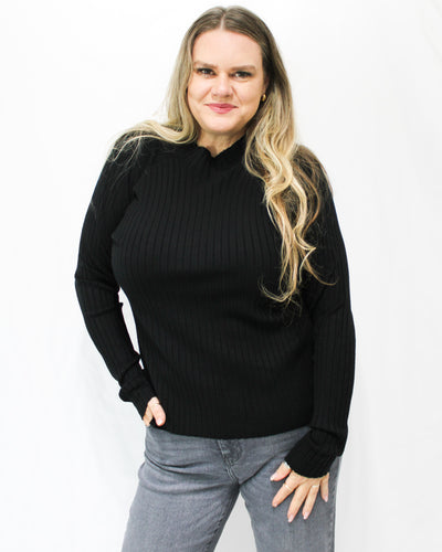 Ribbed Mock Neck Sweater