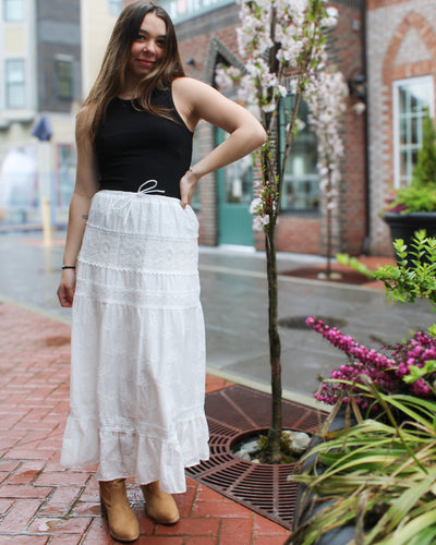 Averill Pull On Tiered Maxi Skirt