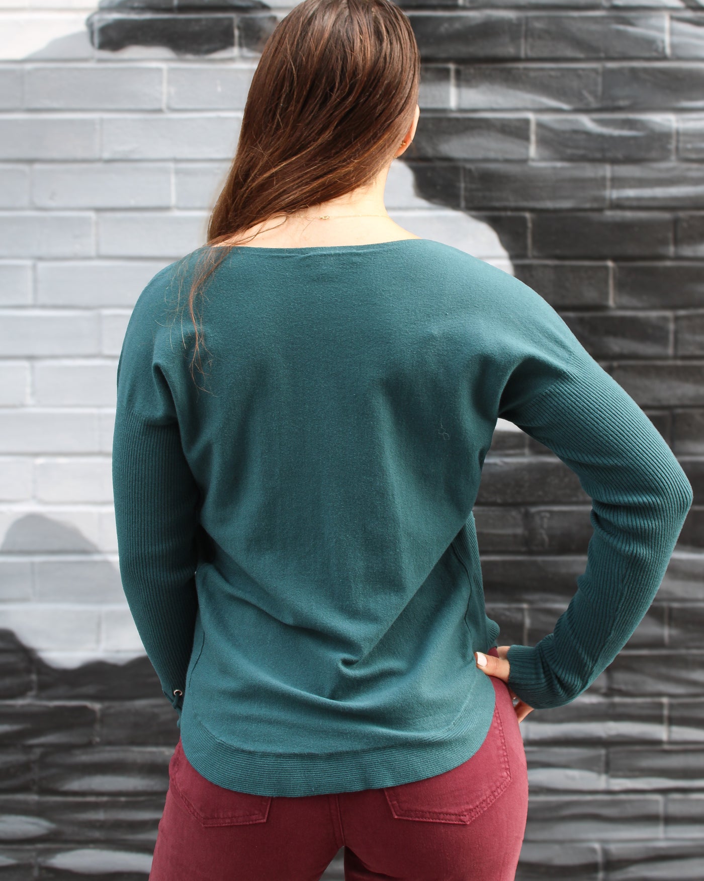 Lace Up Sleeve Sweater with Pockets