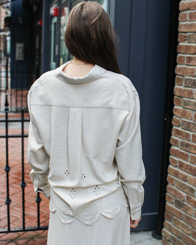 Shayla Scalloped Linen Shirt