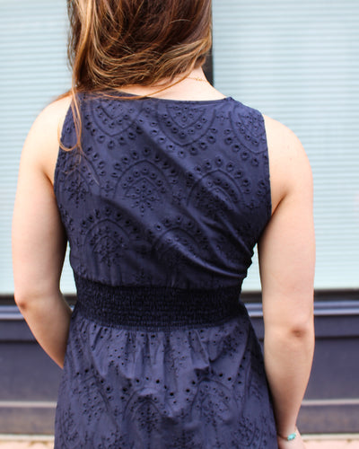 Long Eyelet Lined Dress