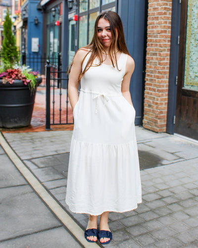 Mixed Media Midi Dress