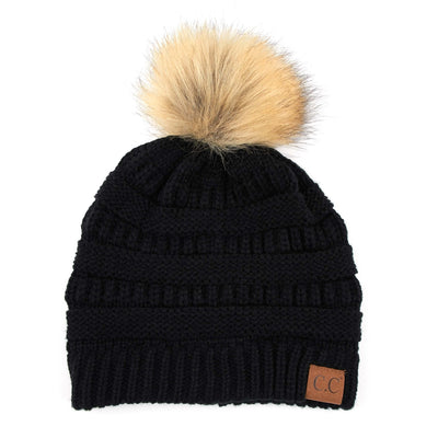 CC Tan Pom Beanie