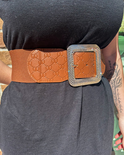 Rhinestone Buckle Dress Belt