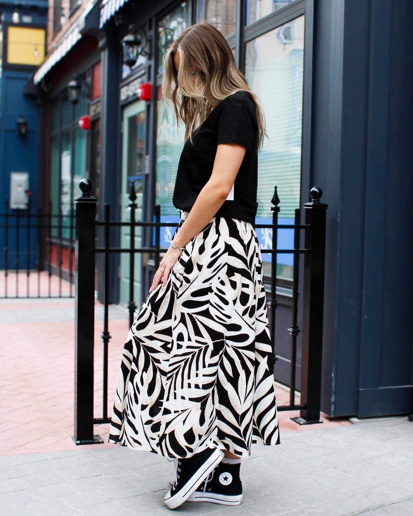 Tie Front Skirt with Pleats